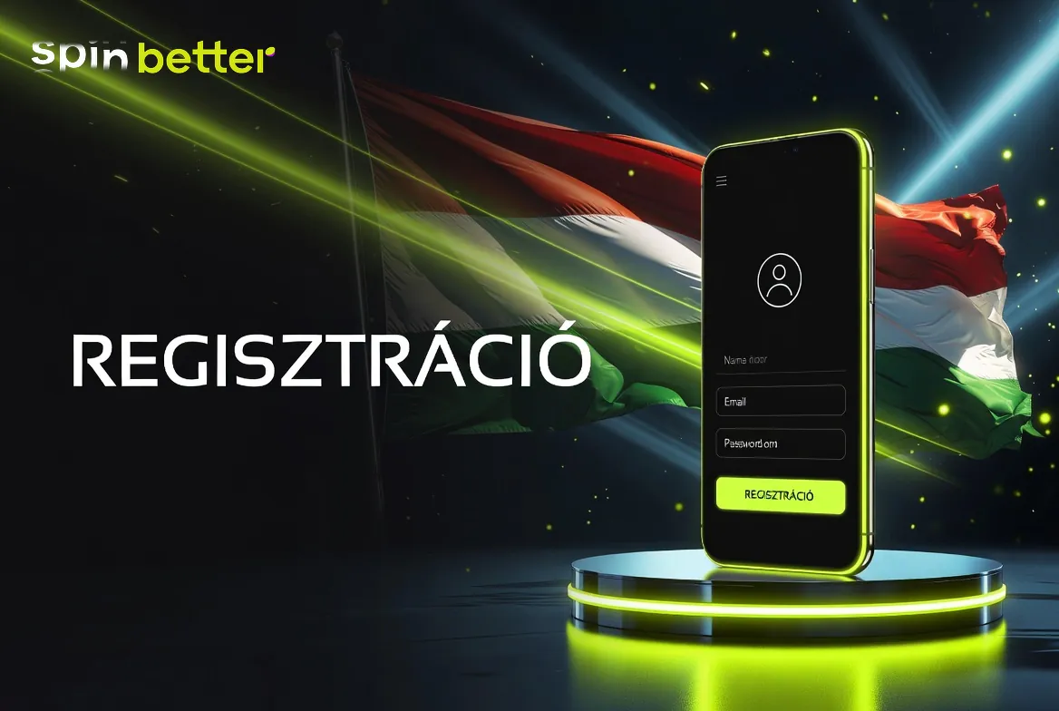 SpinBetter registration űrlap a pénznem és a kódmező kiválasztásával